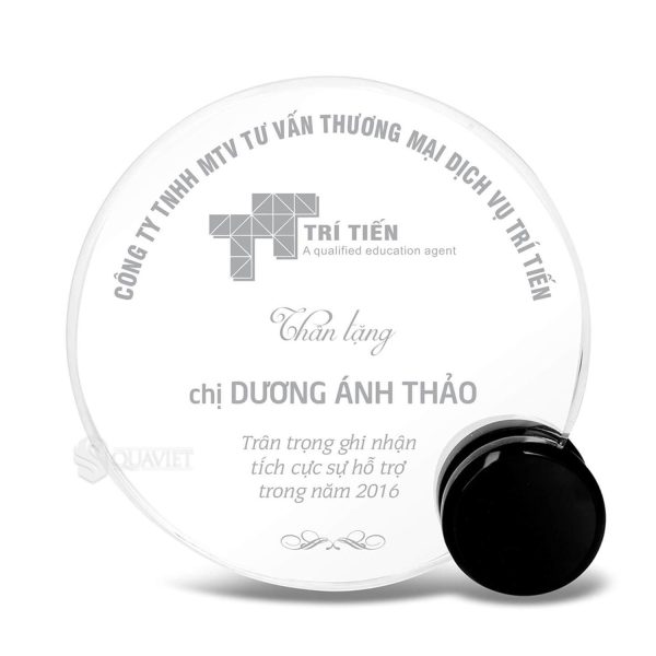 Mẫu biểu trưng mica vinh danh nhân viên