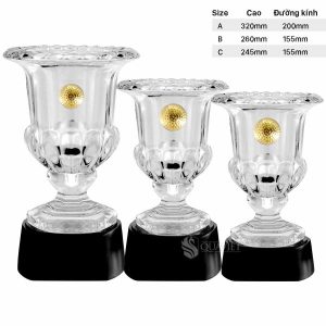 Các size cúp pha lê giải golf