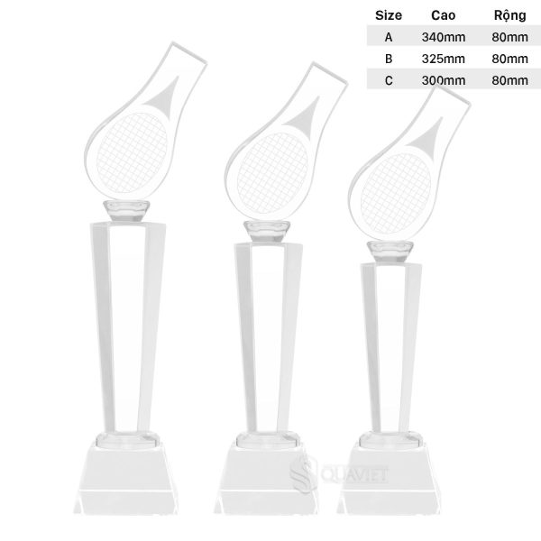 Các size cúp pha lê Milano Luxury MXG1068