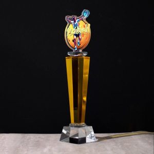 Cúp pha lê màu vàng Pickleball